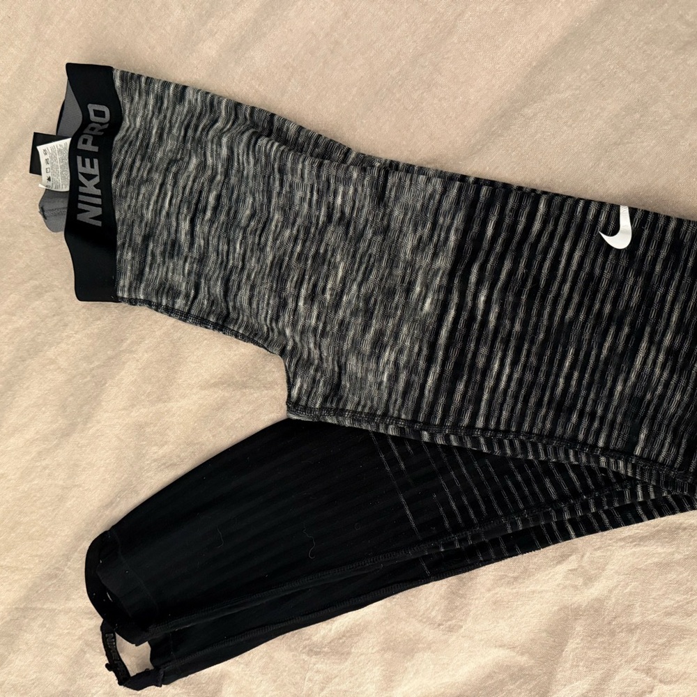 Nike Pro Black and Gray Leggings